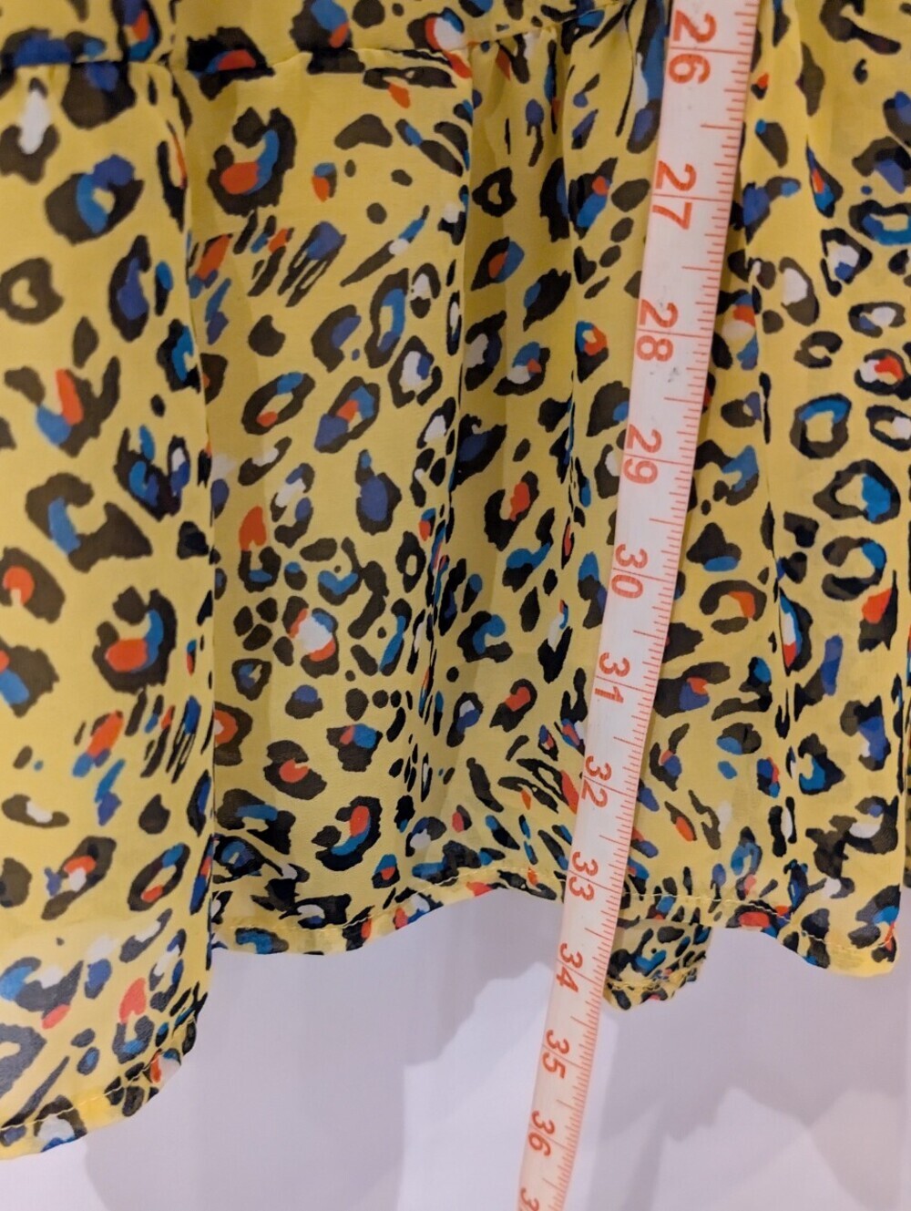 Yellow Leopard Print Ruffle Hem Dress - Picture 7 of 8